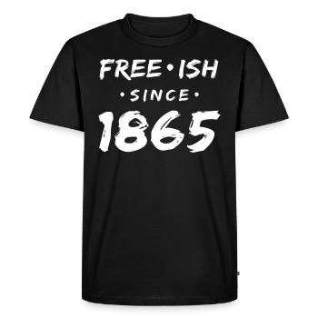 Juneteenth free since 1865 Black History USA Africa - Men's Premium Organic T-Shirt - black - Front - Nico (187cm)