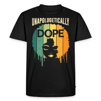 Unapologetically African Woman - Men's Premium Organic T-Shirt - black - Front - Nico (187cm)