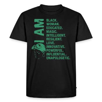 I am Black History Black Woman African Woman - Men's Premium Organic T-Shirt - black - Front - Nico (187cm)