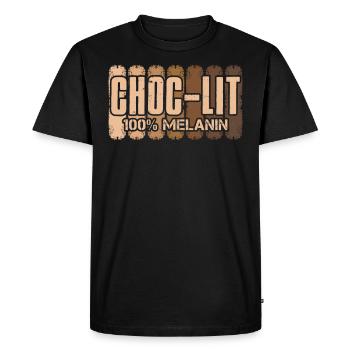 Choc-Lit Melanin Chocolate African Woman - Men's Premium Organic T-Shirt - black - Front - Nico (187cm)