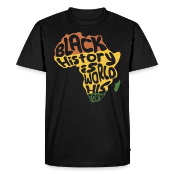 L’histoire des Noirs est l’histoire du monde l’histoire de l’Afrique - T-shirt Premium bio Homme - noir - Devant - Nico (187cm)