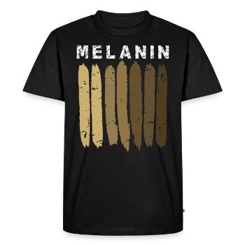 Melanin dark skin color 100 % melanin Africa - Men's Premium Organic T-Shirt - black - Front - Nico (187cm)