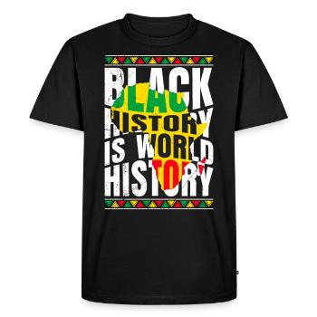 L’histoire des Noirs est l’histoire du monde l’histoire de l’Afrique - T-shirt Premium bio Homme - noir - Devant - Nico (187cm)