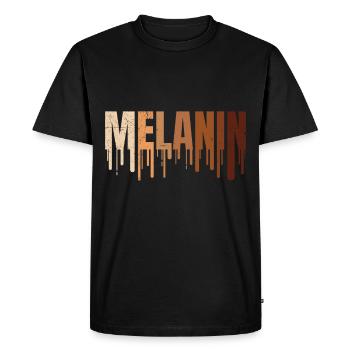Mélanine peau foncée et fière Afrique - T-shirt Premium bio Homme - noir - Devant - Nico (187cm)
