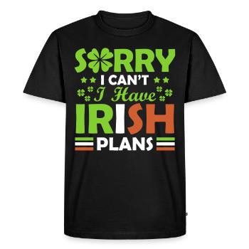 Désolé, je ne peux pas, j’ai l’irlandais - T-shirt Premium bio Homme - noir - Devant - Nico (187cm)