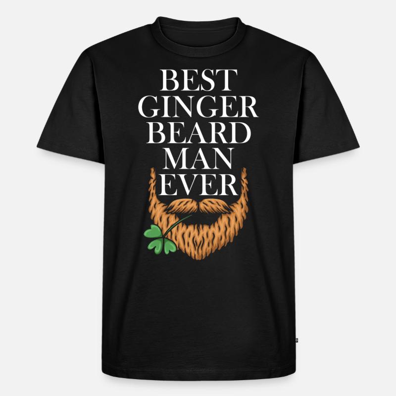 Bester Ingwer-bart-mann Aller Zeiten Kleeblatt - Männer Premium Bio T-Shirt - Schwarz