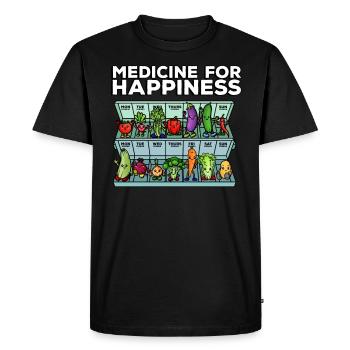 Médecine au bonheur dose quotidienne de légumes - T-shirt Premium bio Homme - noir - Devant - Nico (187cm)