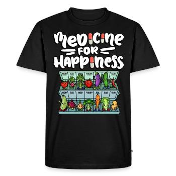Médecine au bonheur dose quotidienne de légumes - T-shirt Premium bio Homme - noir - Devant - Nico (187cm)