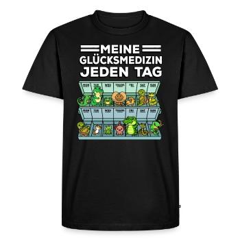 Medicine for Happiness Reptile Wildlife Animal Rescuer - Men's Premium Organic T-Shirt - black - Front - Nico (187cm)