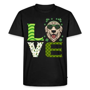 Love Cute Dog Animal Rights St. Patrick’s - T-shirt Premium bio Homme - noir - Devant - Nico (187cm)