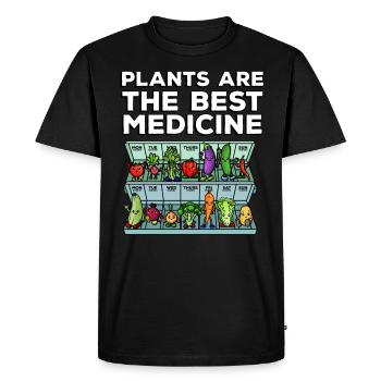 Médecine au bonheur dose quotidienne de légumes - T-shirt Premium bio Homme - noir - Devant - Nico (187cm)