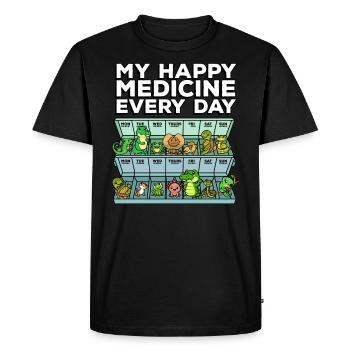 Medicine for Happiness Reptile Wildlife Animal Rescuer - Men's Premium Organic T-Shirt - black - Front - Nico (187cm)