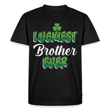 La Saint-Patrick dit le frère le plus chanceux de tous les temps - T-shirt Premium bio Homme - noir - Devant - Nico (187cm)