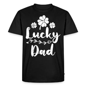 Lucky Dad Irish St Patrick’s Day Papa - T-shirt Premium bio Homme - noir - Devant - Nico (187cm)