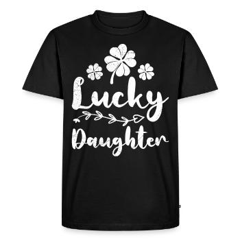 Lucky Daughter St. Patrick's Day Ireland Daughter - Men's Premium Organic T-Shirt - black - Front - Nico (187cm)