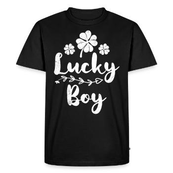 Lucky Boy Irlandais Saint-Patrick - T-shirt Premium bio Homme - noir - Devant - Nico (187cm)
