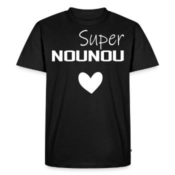 Super Nounou Citation Femme Métier - T-shirt Premium bio Homme - noir - Devant - Nico (187cm)