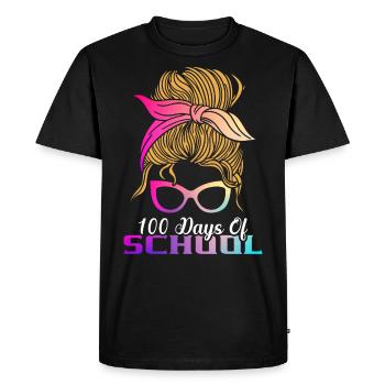 100 days school Feminist-educated teacher - Men's Premium Organic T-Shirt - black - Front - Nico (187cm)