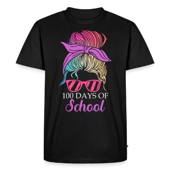 100 days school Feminist-educated teacher - Men's Premium Organic T-Shirt - black - Front - Nico (187cm)