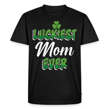 La Saint-Patrick dit maman la plus chanceuse de tous les temps - T-shirt Premium bio Homme - noir - Devant - Nico (187cm)