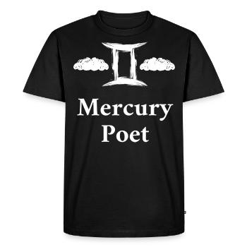 Mercure Poète Astrologie - T-shirt Premium bio Homme - noir - Devant - Nico (187cm)
