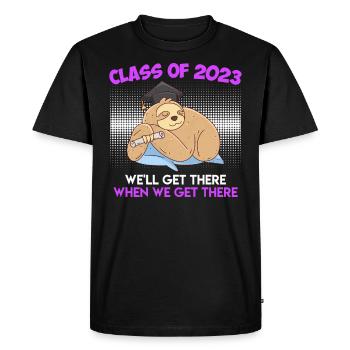 Abitur Sloth Abi 2023 Class 2023 High School Graduates - Men's Premium Organic T-Shirt - black - Front - Nico (187cm)