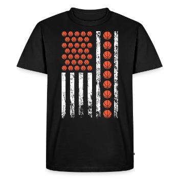 American Sports Basketball Flag - Men's Premium Organic T-Shirt - black - Front - Nico (187cm)