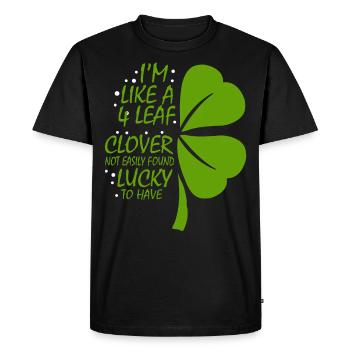 Je suis comme un trèfle à 4 feuilles qui ne - T-shirt Premium bio Homme - noir - Devant - Nico (187cm)