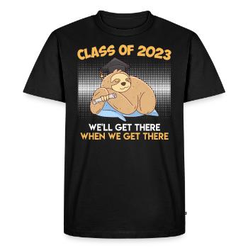 Abitur Sloth Abi 2023 Class 2023 High School Graduates - Men's Premium Organic T-Shirt - black - Front - Nico (187cm)
