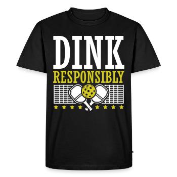 Dink Responsibly Pickleball Paddle Sports Game - Men's Premium Organic T-Shirt - black - Front - Nico (187cm)