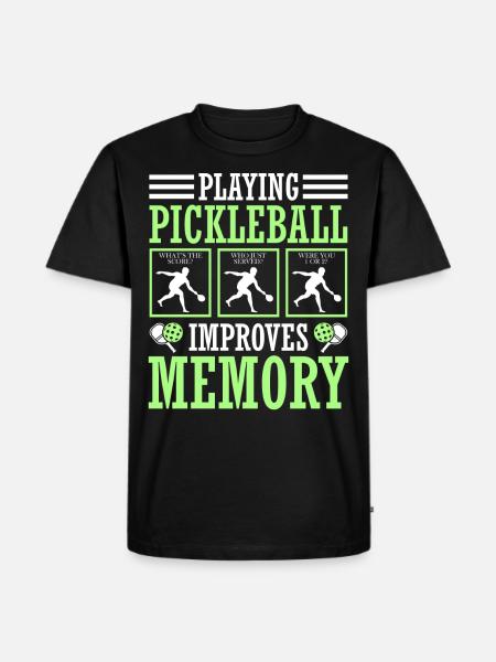 Pickleball play improves memory - Men's Premium Organic T-Shirt - black