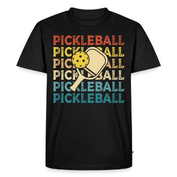 Pickleball Paddle Sports Ball Game Player - Men's Premium Organic T-Shirt - black - Front - Nico (187cm)