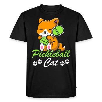Pickleball Cat Paddle Sports Game Player - Men's Premium Organic T-Shirt - black - Front - Nico (187cm)