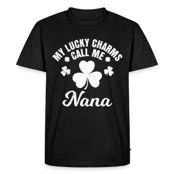 My lucky charms call me Nana - Men's Premium Organic T-Shirt - black - Front - Nico (187cm)
