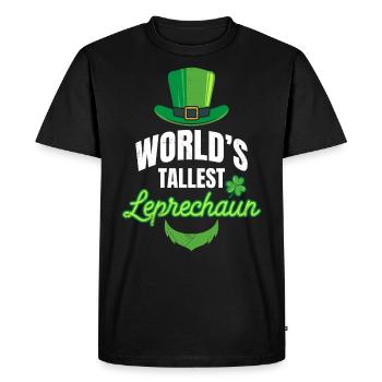 World Largest Leprechaun Irish St Patrick's Day - Men's Premium Organic T-Shirt - black - Front - Nico (187cm)