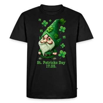 St Patrick's Day Ireland Leprechaun - Men's Premium Organic T-Shirt - black - Front - Nico (187cm)