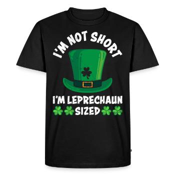 Not small Leprechaun sized St Patrick's Day - Men's Premium Organic T-Shirt - black - Front - Nico (187cm)