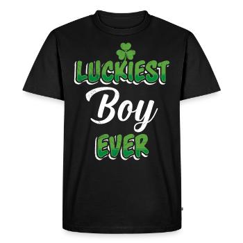 La Saint-Patrick dit le garçon le plus chanceux de tous les temps - T-shirt Premium bio Homme - noir - Devant - Nico (187cm)