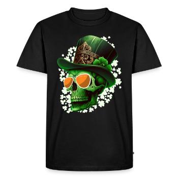 St. Patrick's Day Irish skeleton leprechaun - Men's Premium Organic T-Shirt - black - Front - Nico (187cm)