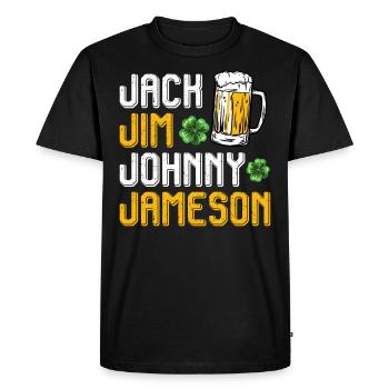 Jack Jim Johnny Jameson St. Patrick's Day - Men's Premium Organic T-Shirt - black - Front - Nico (187cm)