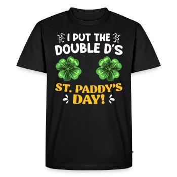 Double D's in St Paddys Day St. Patrick's Day - Men's Premium Organic T-Shirt - black - Front - Nico (187cm)