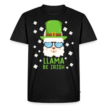 LLama be Irish Lama Alpaca St. Patrick's Day - Men's Premium Organic T-Shirt - black - Front - Nico (187cm)