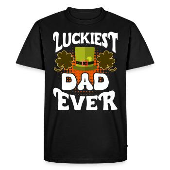 Papa le plus chanceux de tous les temps Papa de la Saint-Patrick - T-shirt Premium bio Homme - noir - Devant - Nico (187cm)