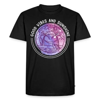 Good Vibes and Sunshine Summer Holiday Party - Men's Premium Organic T-Shirt - black - Front - Nico (187cm)