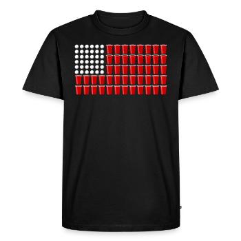 USA College Party Game Spring Break Beer Pong - Men's Premium Organic T-Shirt - black - Front - Nico (187cm)