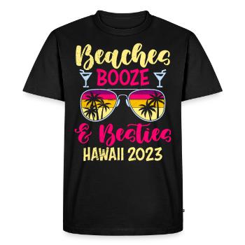 Beaches Booze Beasts Hawaii 2023 Spring Break - Men's Premium Organic T-Shirt - black - Front - Nico (187cm)