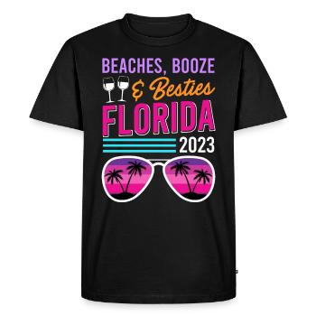 Beaches Booze Beasts Florida Holiday Spring Break - Men's Premium Organic T-Shirt - black - Front - Nico (187cm)