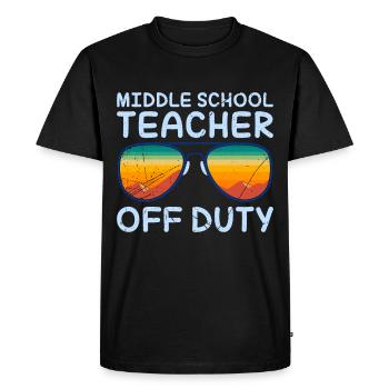 Professeur de classe de collège en congé Professeur de vacances - T-shirt Premium bio Homme - noir - Devant - Nico (187cm)