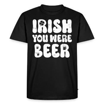 Irish you were Beer St Patrick's Day - Men's Premium Organic T-Shirt - black - Front - Nico (187cm)
