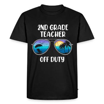 Second Class Class Class Teacher off duty Holiday Teacher - Men's Premium Organic T-Shirt - black - Front - Nico (187cm)